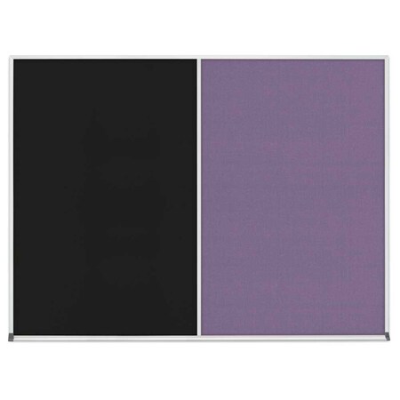 United Visual Products Triple Door Radius Corkboard, 72"x36", Bla, UV7005RC-BLACK-CINNABA UV7005RC-BLACK-CINNABA